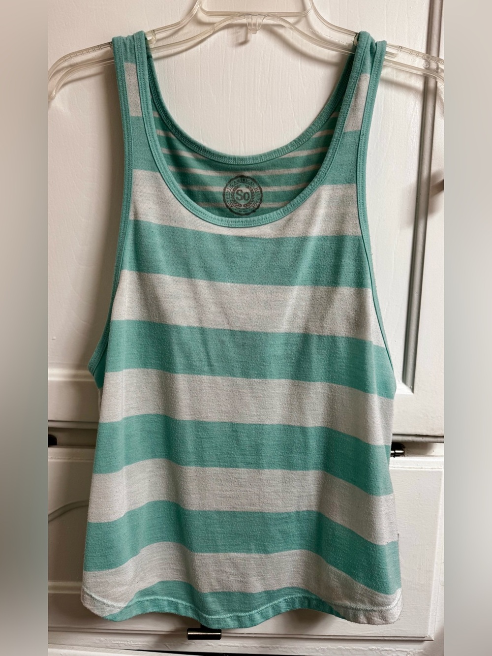 Authentic American Heritage Striped Tank Top - Green & White - Women’s Medium